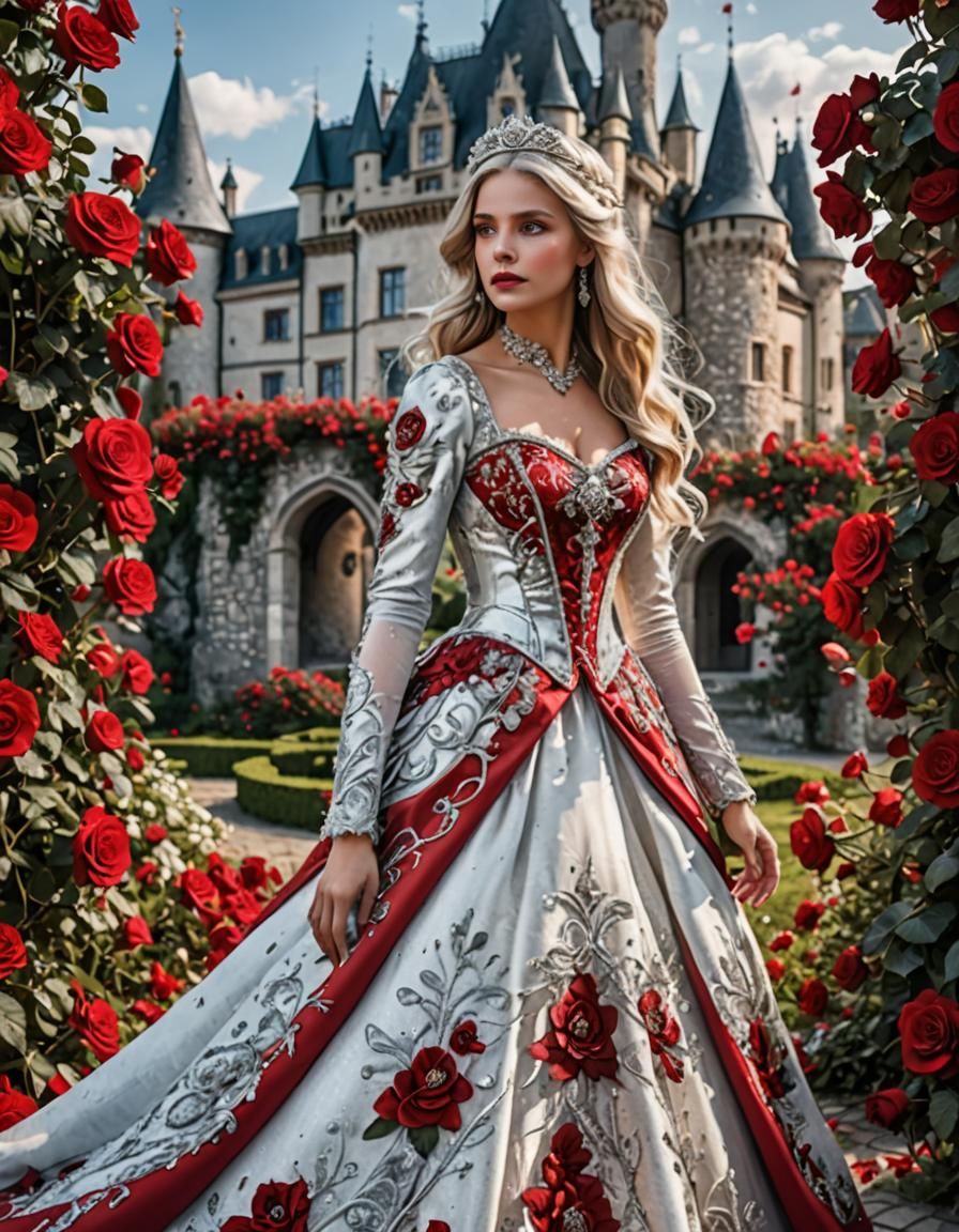 Beautiful Fairy Princess with Long White Hair