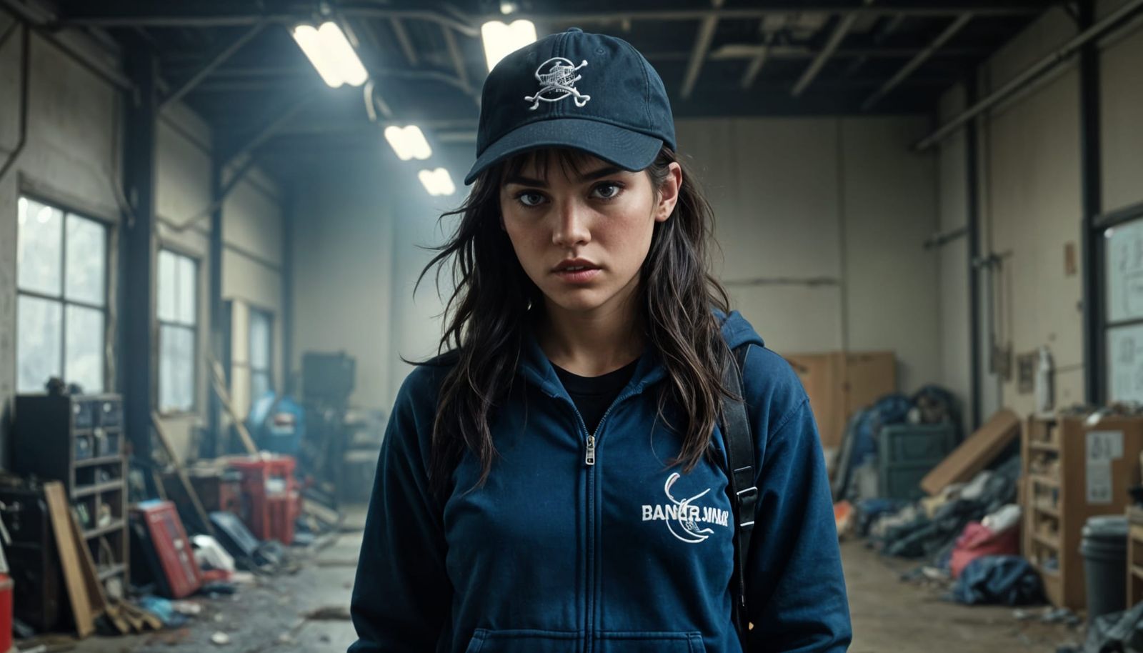 Teenage Girl with Sword and Cobra, VHS Style