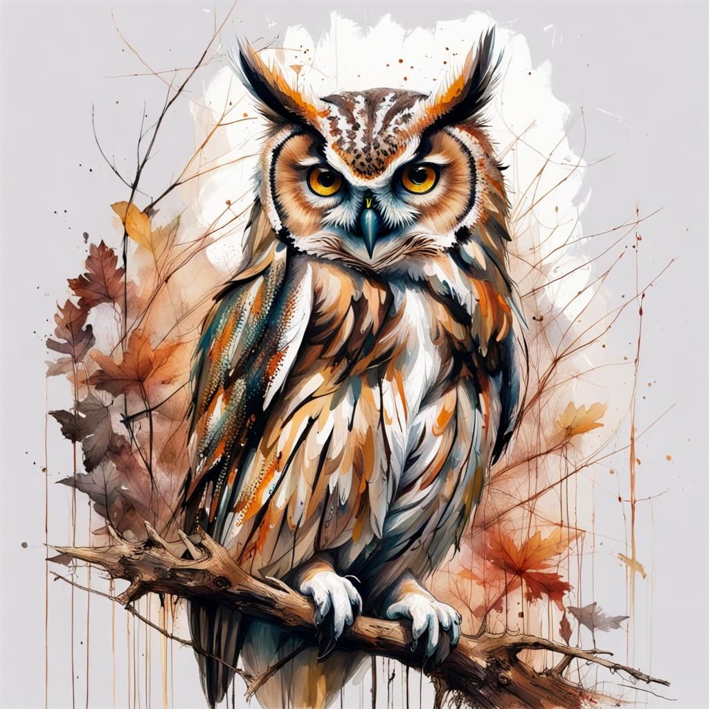 Owl in Nature, Carne Griffiths Style