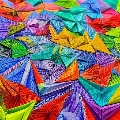 Origami Animals Made of Money in Vibrant Digital Art