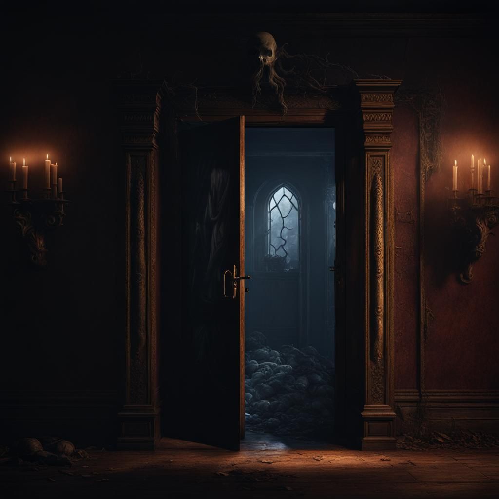 Haunting Ghost Creature in Shadowy Room