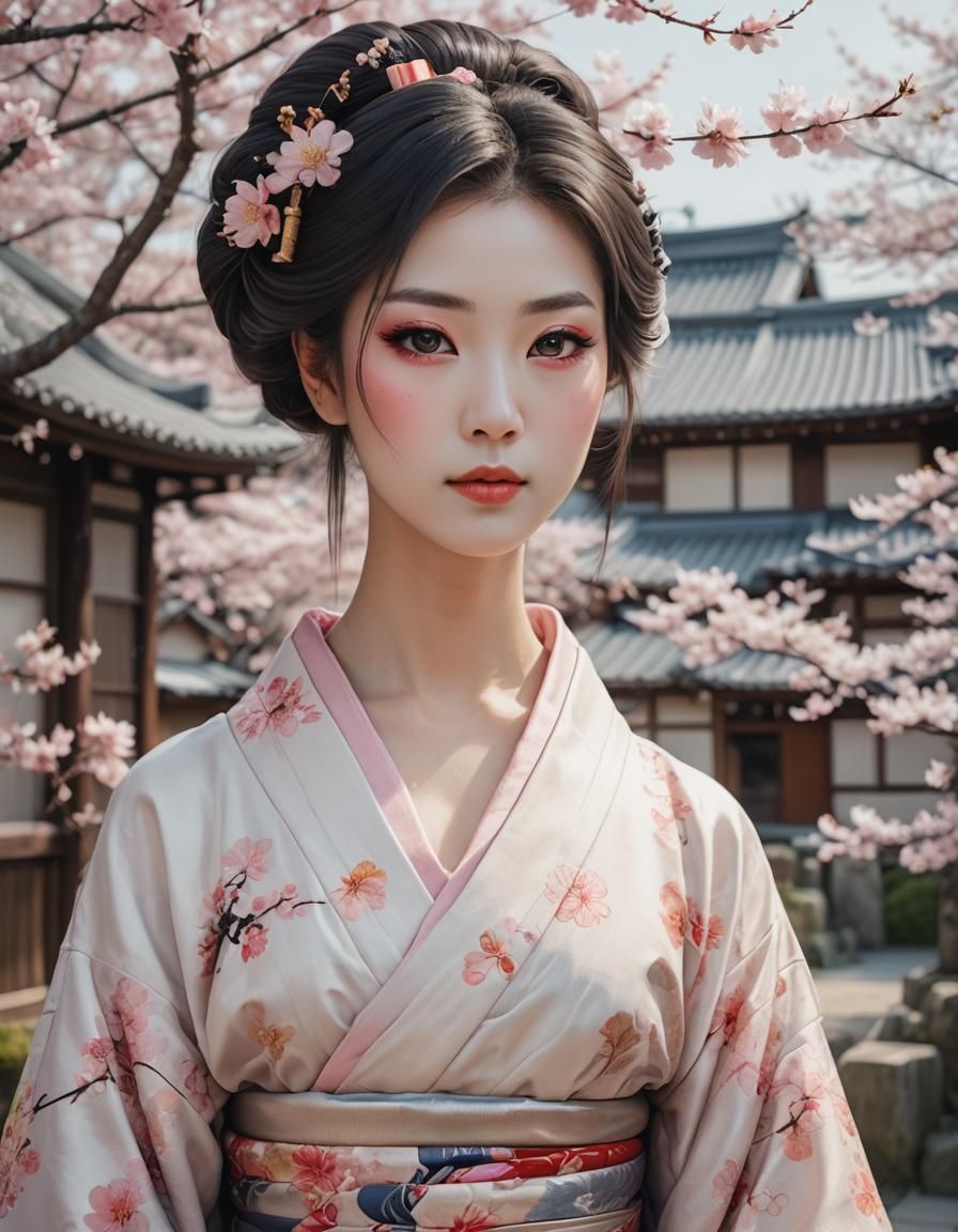 Geisha Portrait in Miho Hirano Style