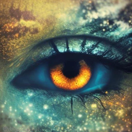 Ethereal Eyes of Lightning in a Dreamlike Atmosphere