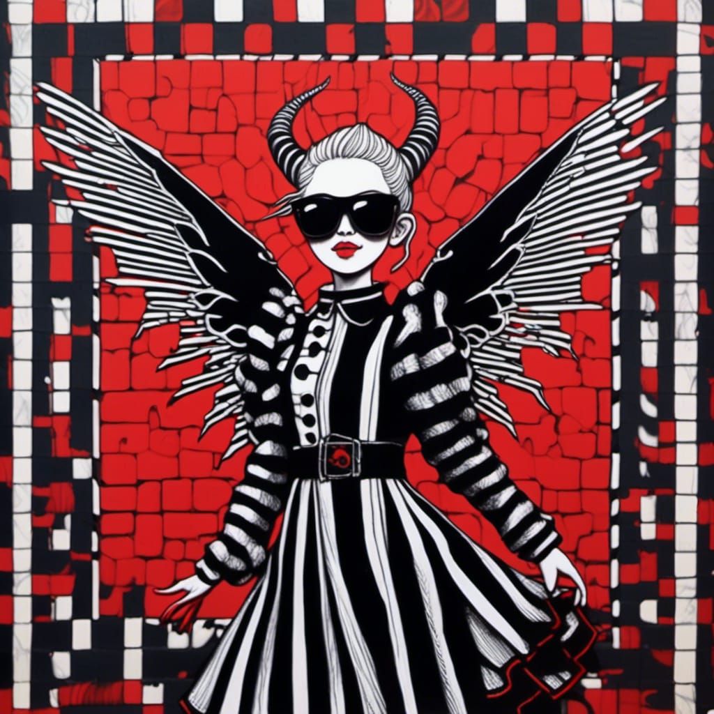 Teslacore Fairy Musician with Black Wings