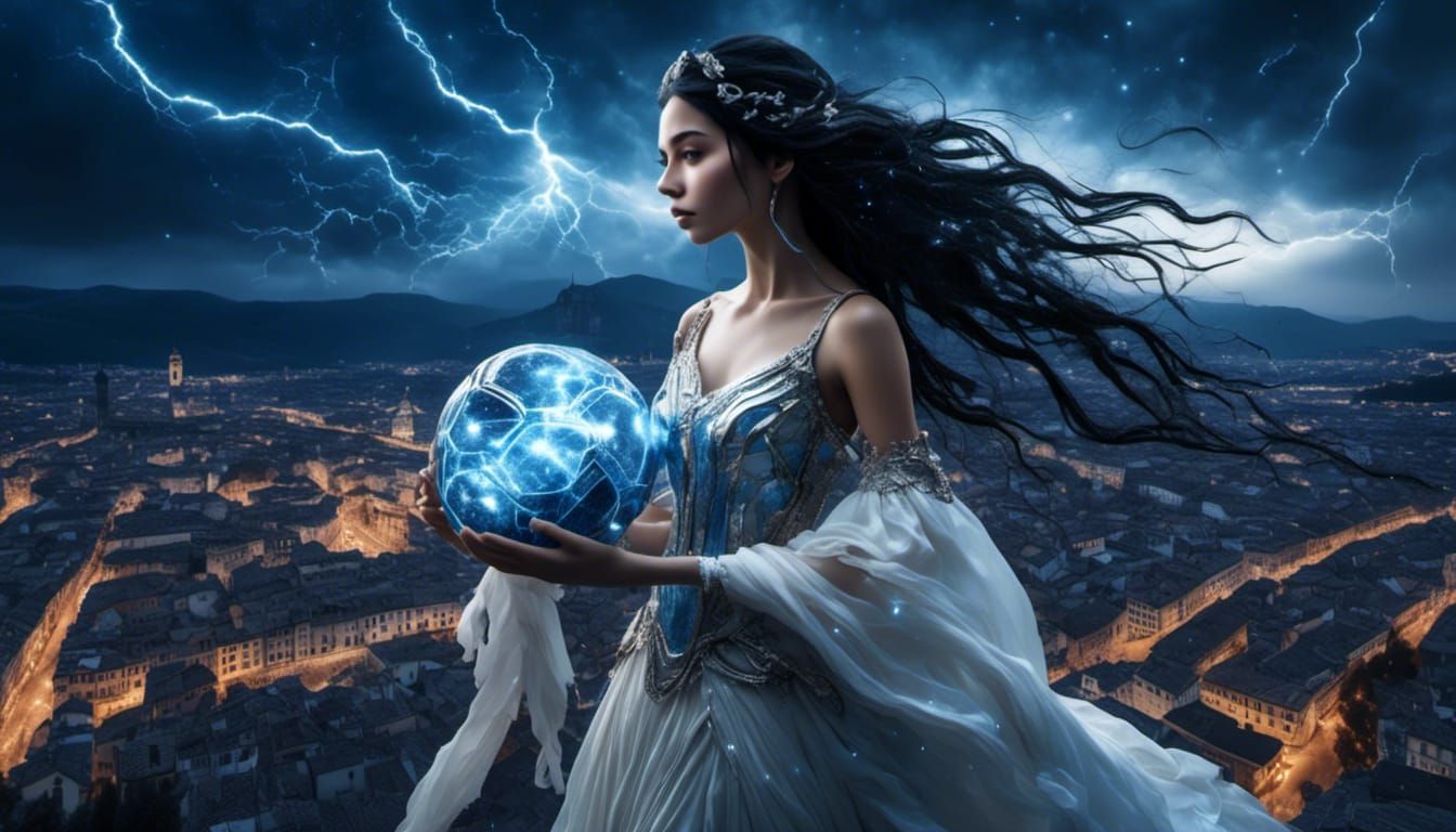 Atalanta Goddess with Soccer Ball in Hyperrealistic Style