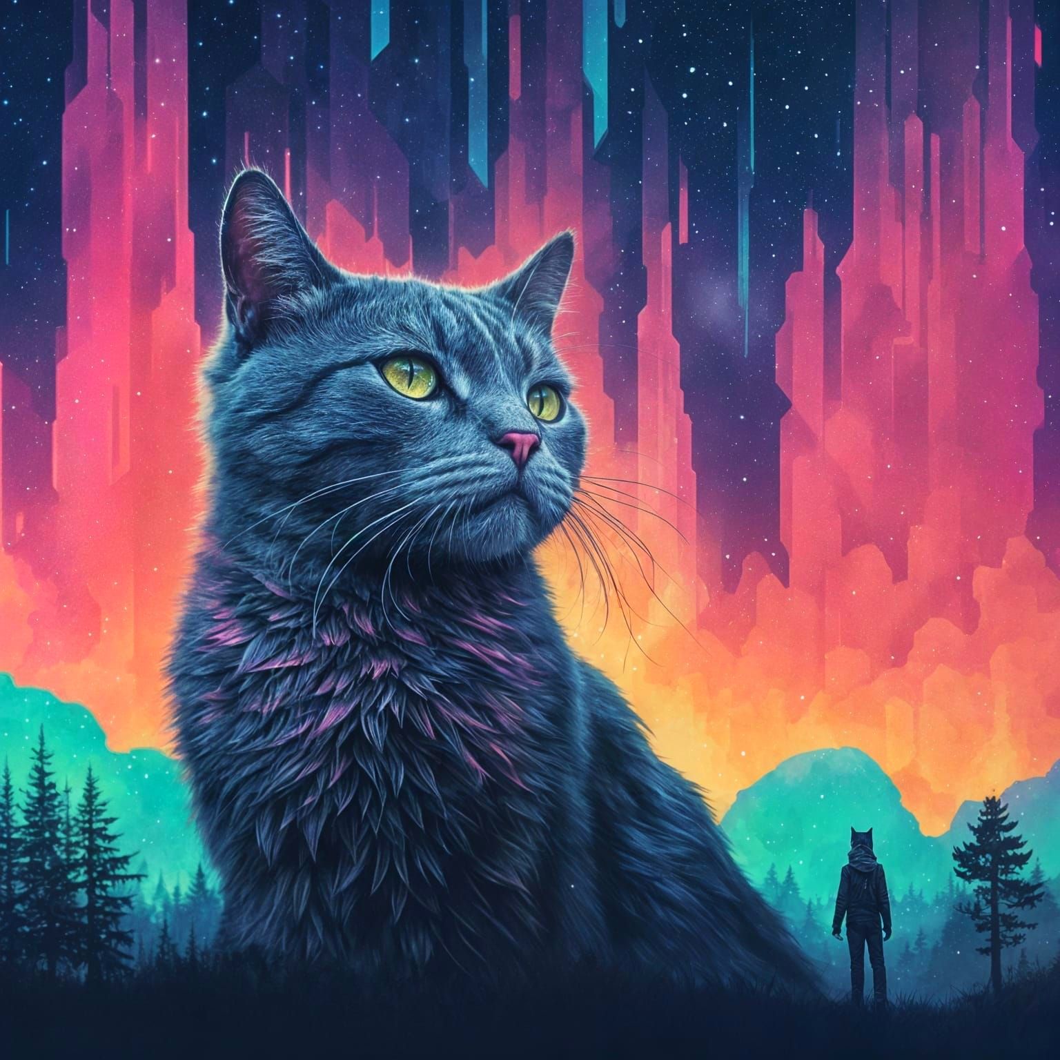 Starlight Feline: Reveries of the Cosmic Realm