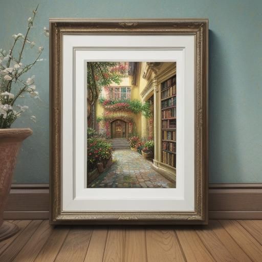 Intricate Bookshelf with Courtyard Creeper in Expressionist ...