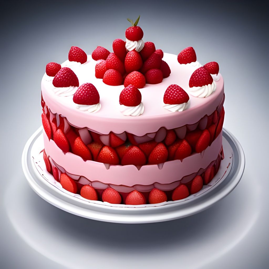 Delicious Strawberry Cake Food Photography in 8k