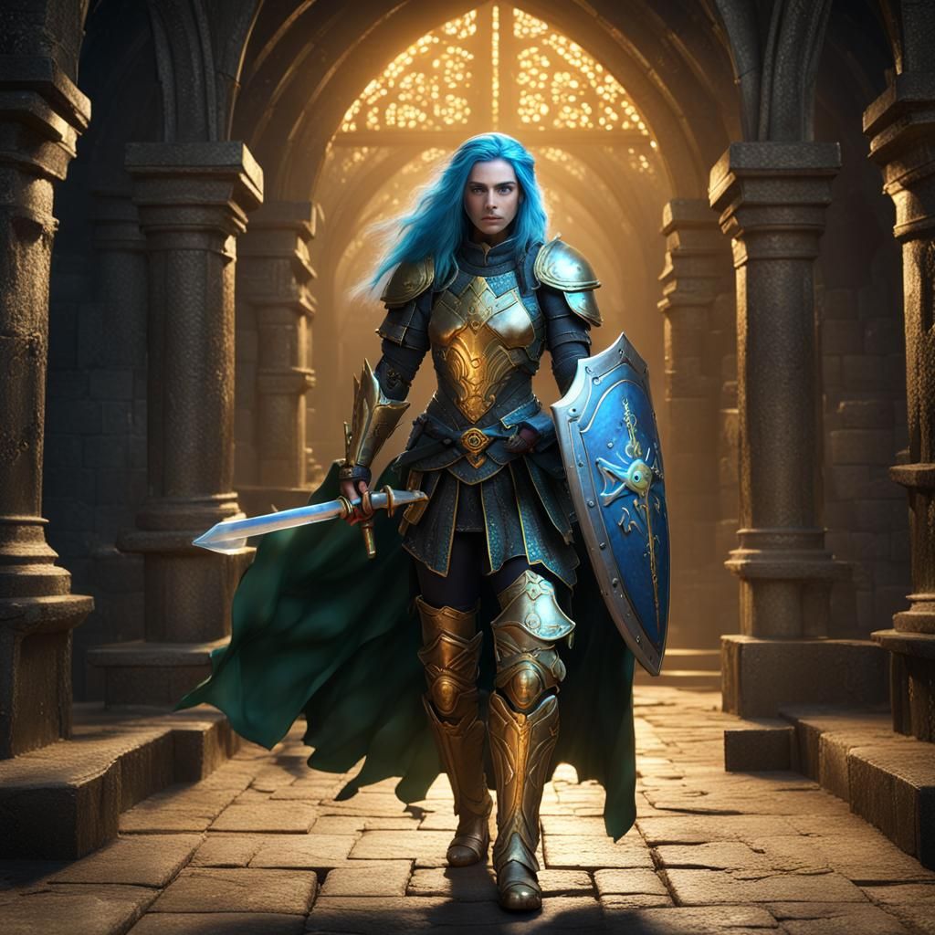 Young Paladin in Dungeon: Fantasy Concept Art