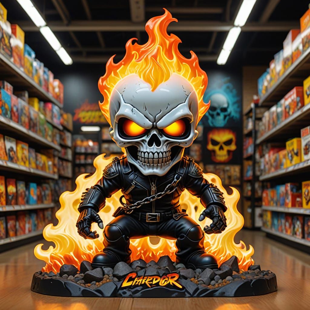 Ghost Rider Venom Funko Pop with Flaming Skull