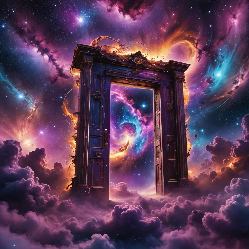 Cosmic Gate to Astral Plane in Vibrant Colors