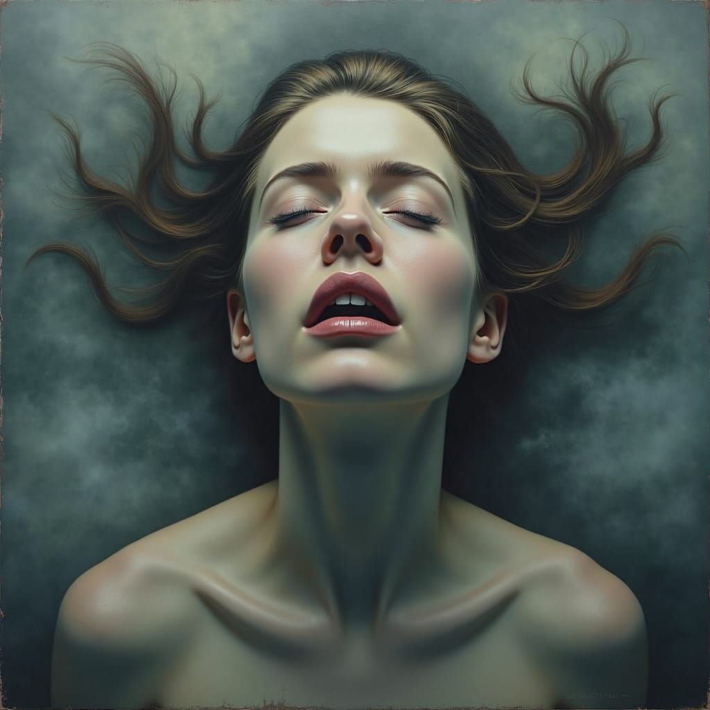 Serene Woman Basks in Ethereal Radiance