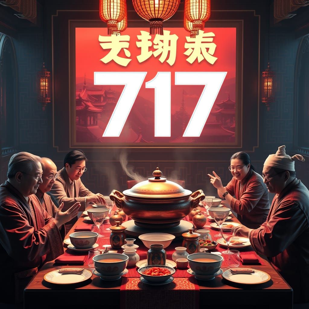 Opulent Chinese Banquet with Digital Art Elements