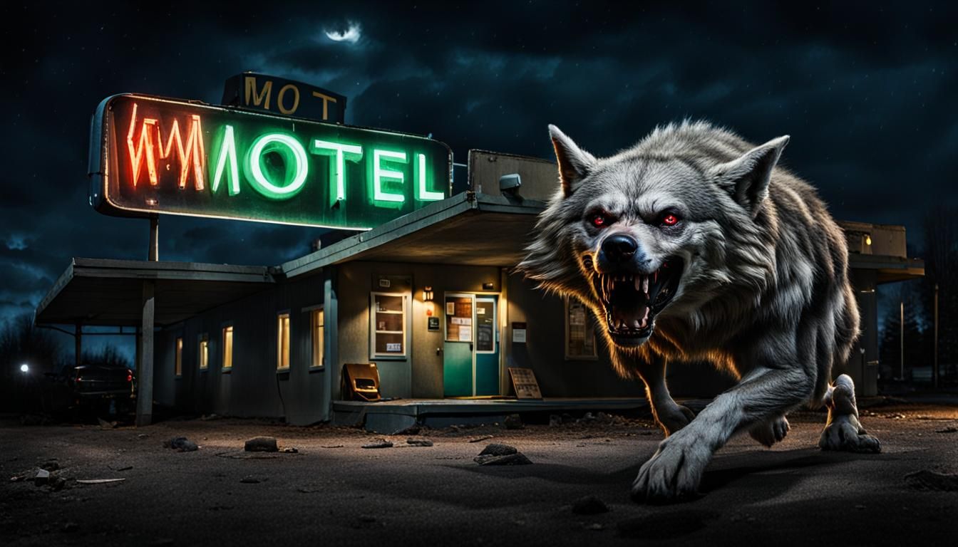 Werewolf Departs a Desert Motel