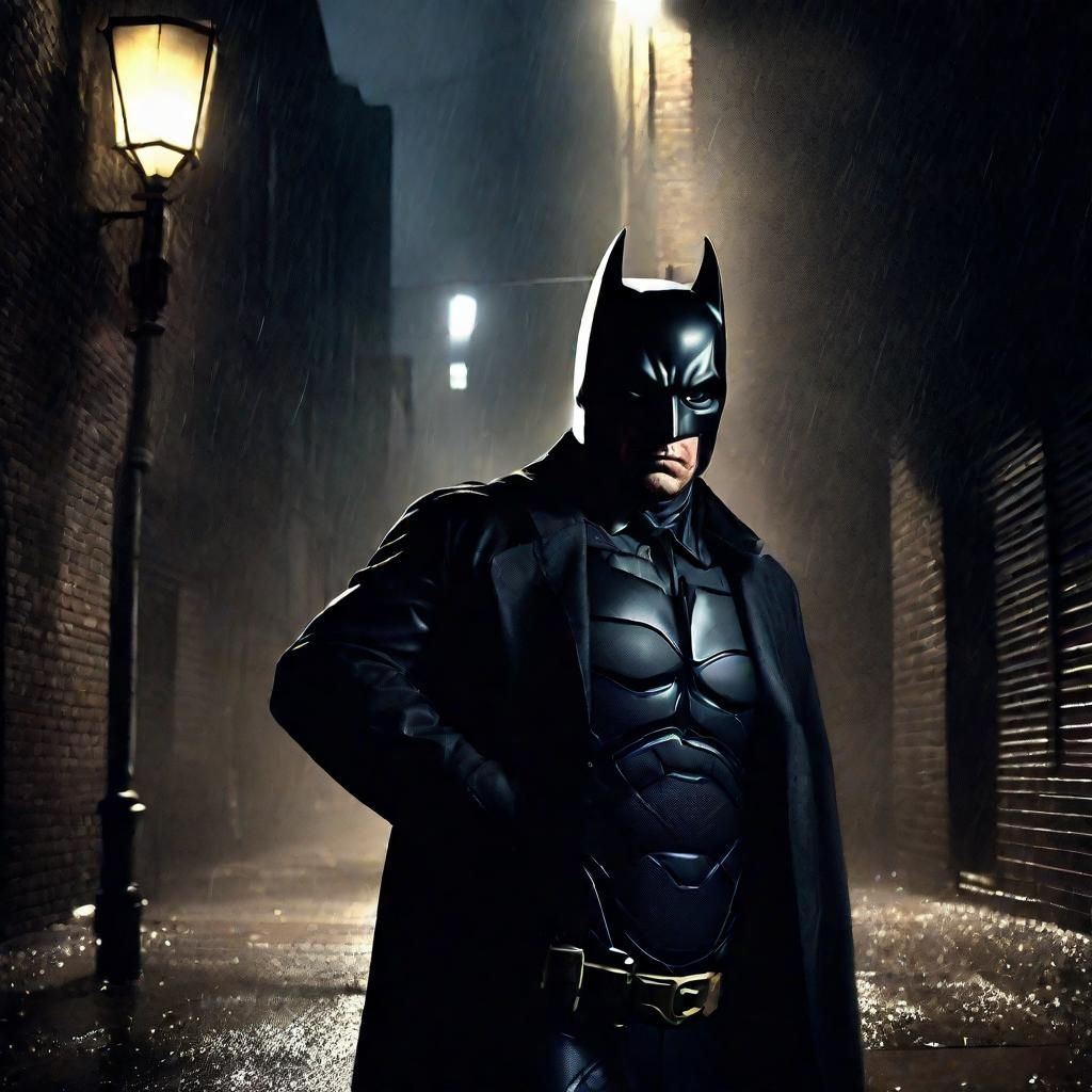 Batman Confronts Mafia Man in Smoky Alleyway