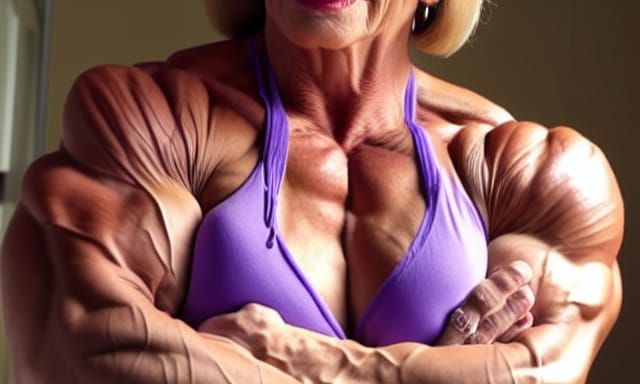 Muscular Bodybuilder Grandma with Ripped Physique