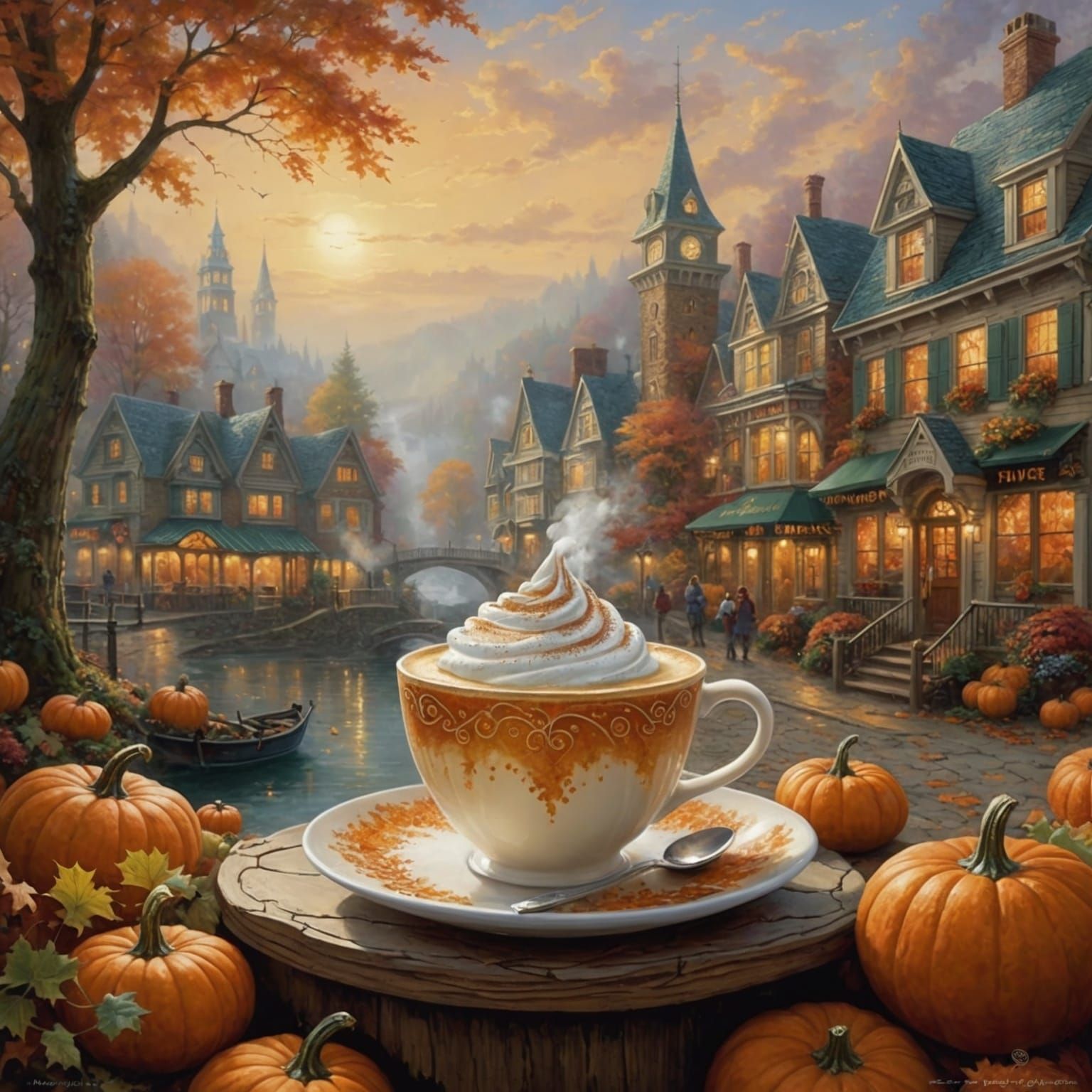 Ethereal Pumpkin Spice Latte in Fantasy Style