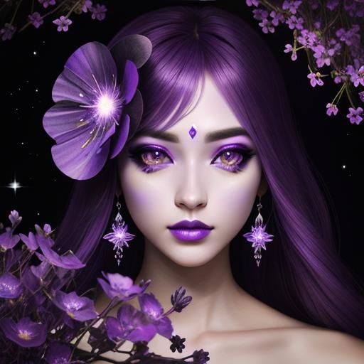 Purple Dreamscape: Surreal Fantasy Art with Purple Details