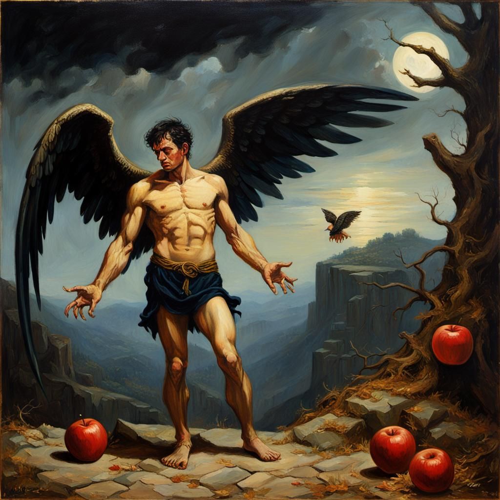 Lucifer: Temptation in Oil Painting