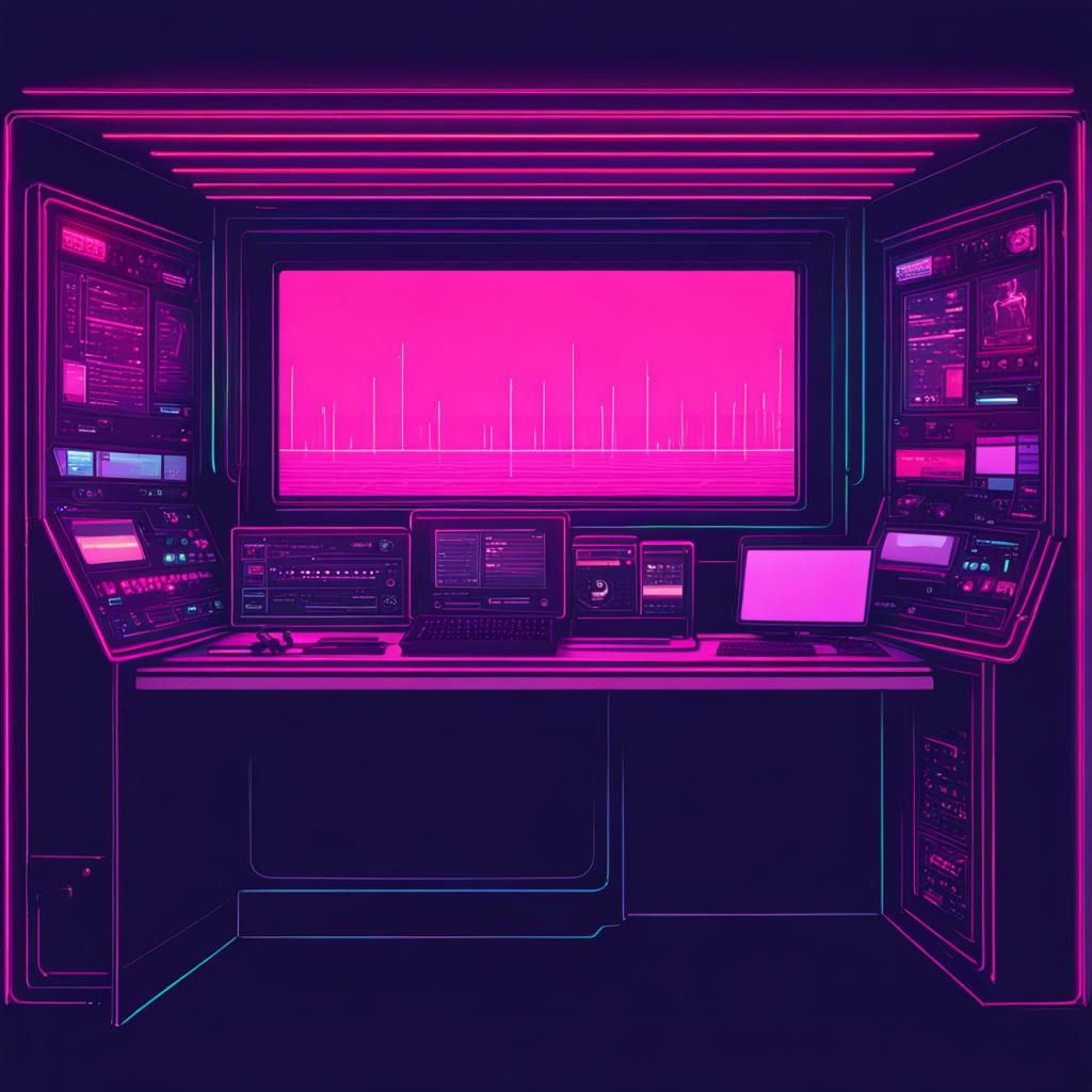 Fluxbox Window Manager in Synthwave Neon Style
