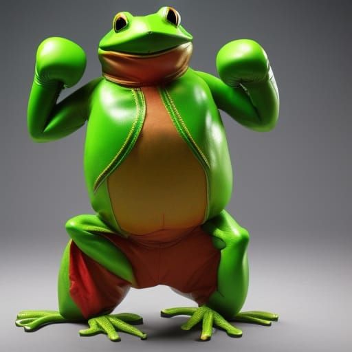 Surreal Frog Boxer Ready to Fight