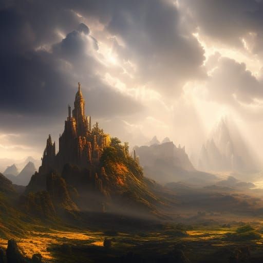 Angelic Being in Heavenly Light: Digital Matte Painting