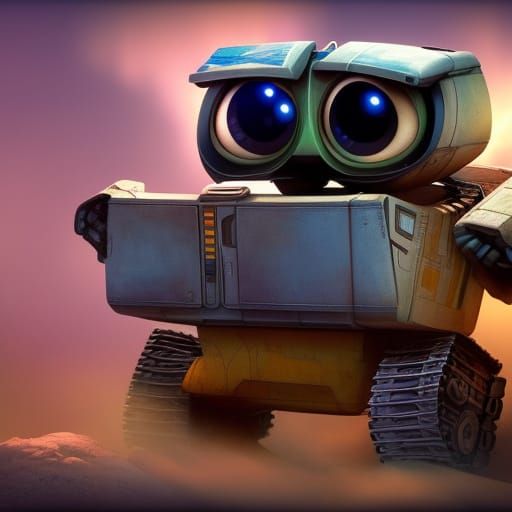 WALL-E Kitten: Detailed Matte Painting in 8K