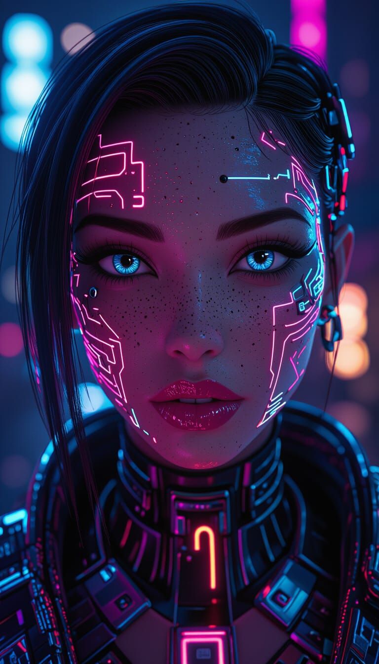 Cyberpunk Oracle: Neon Veins and Chrome City