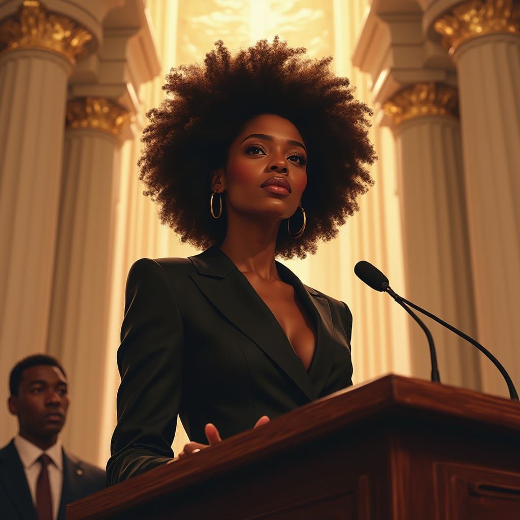 Ethereal Black Woman Gives Powerful Speech to Senate in Clas...