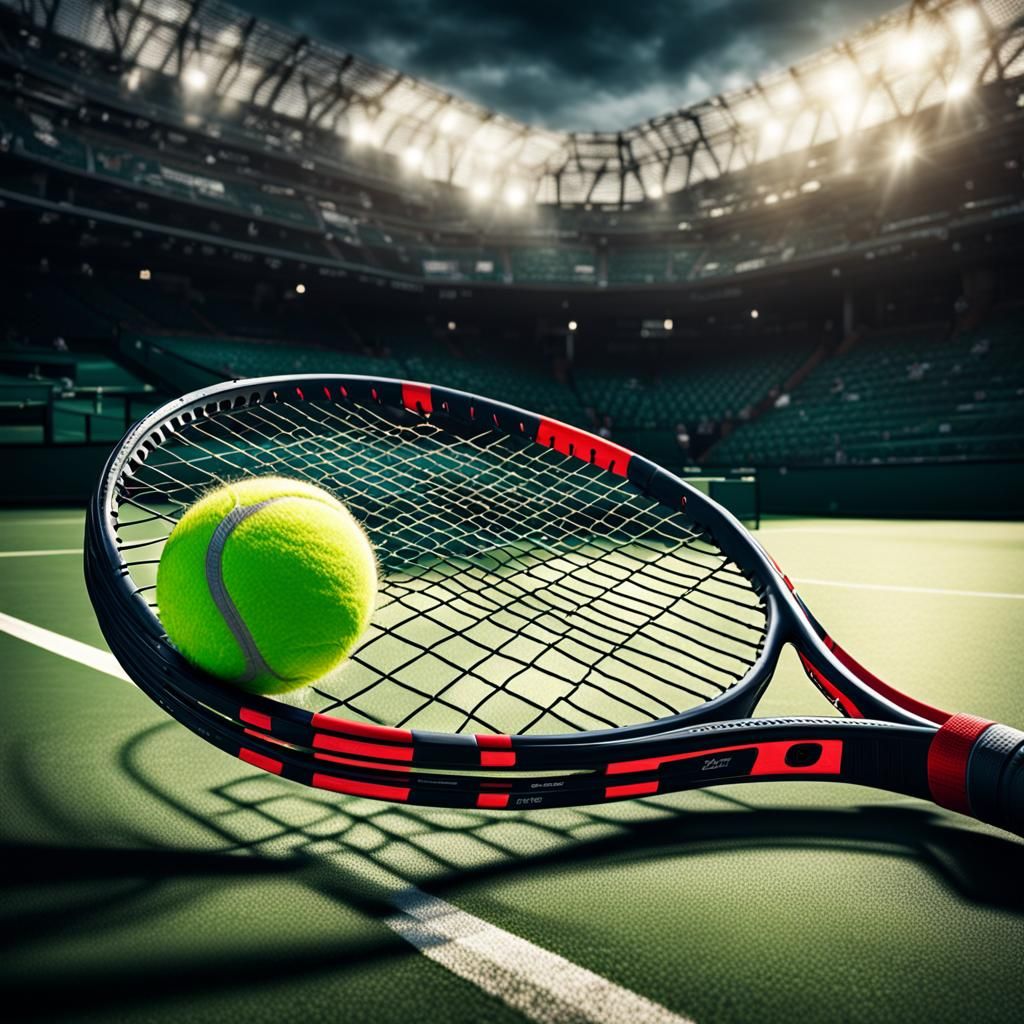 Hyperrealistic Tennis Scene in Cinematic Style