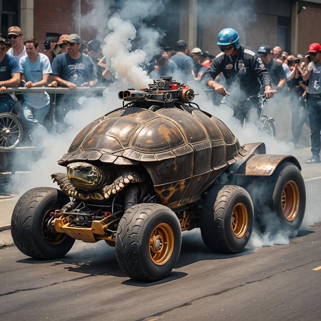Tortoise Hot Rod Hybrid Peeling Out