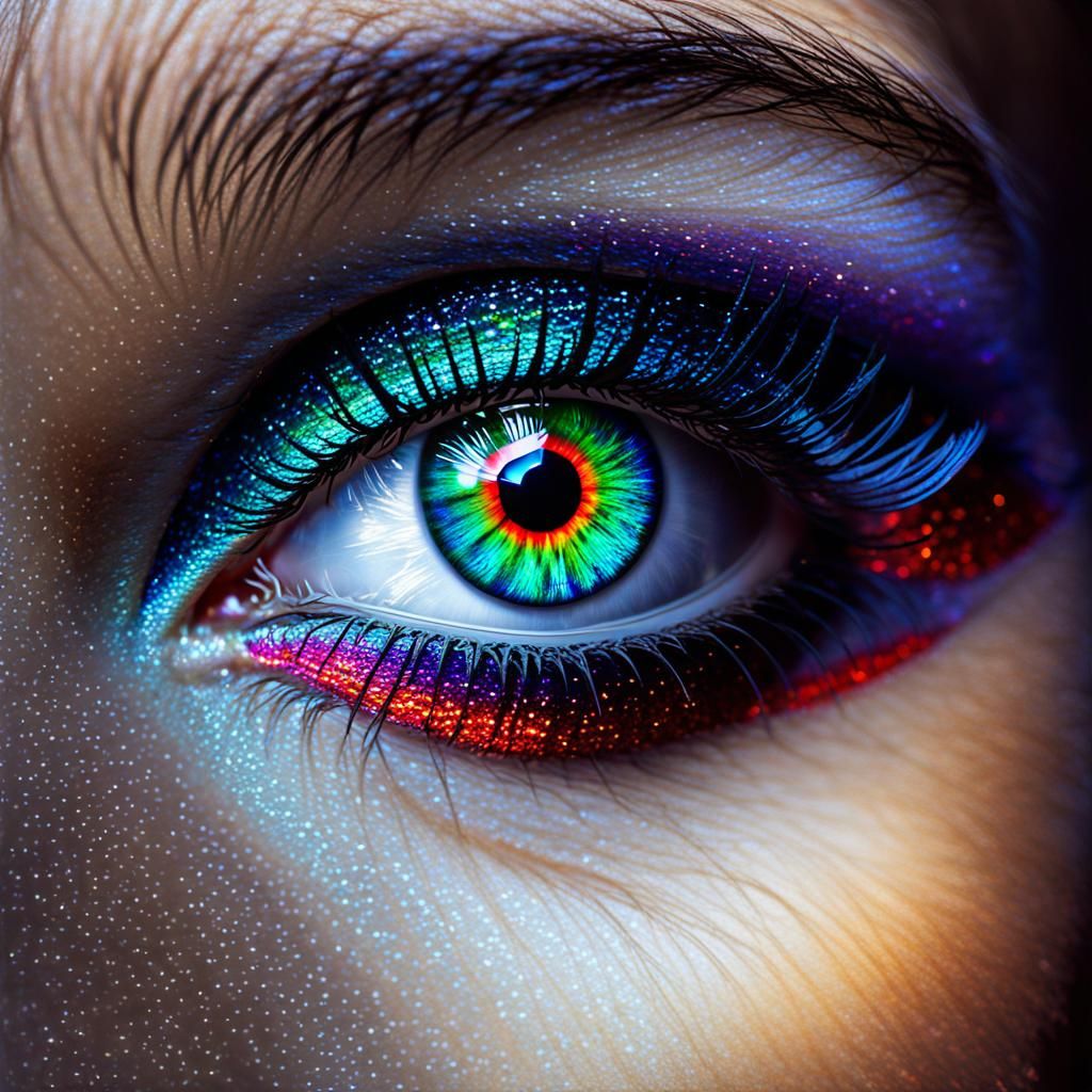 Sinister Jade Eye with Red Iris in Vibrant Art