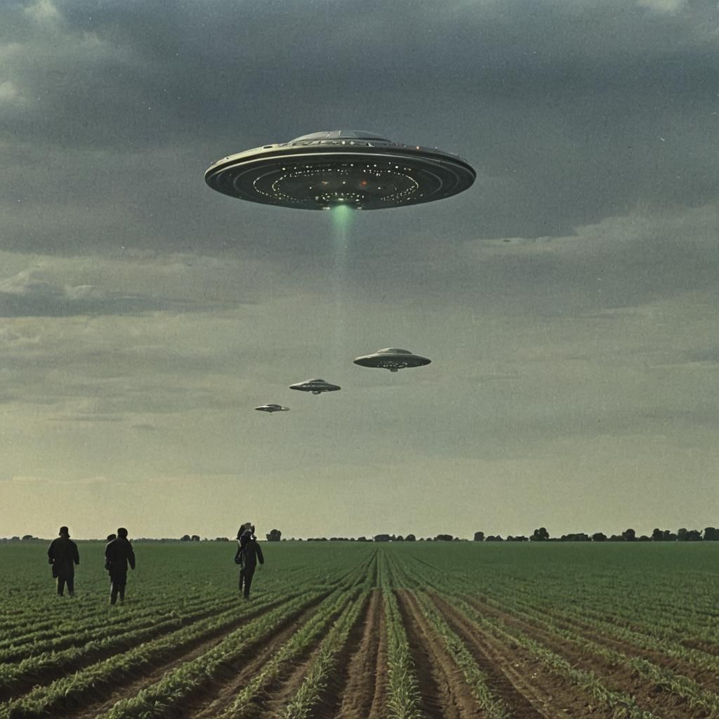 UFO Invasion of Crop Field
