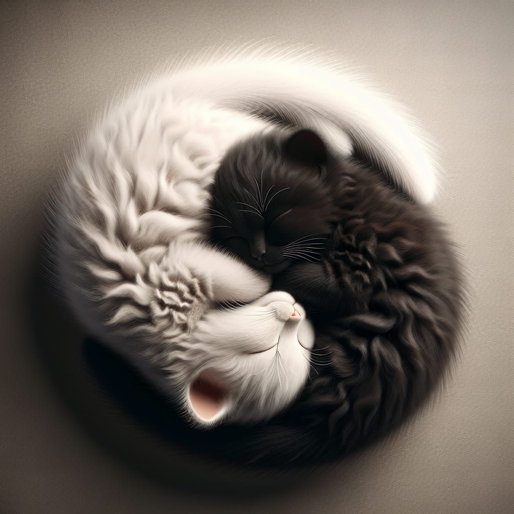 Yin-Yang Kittens: A Harmony of Black and White