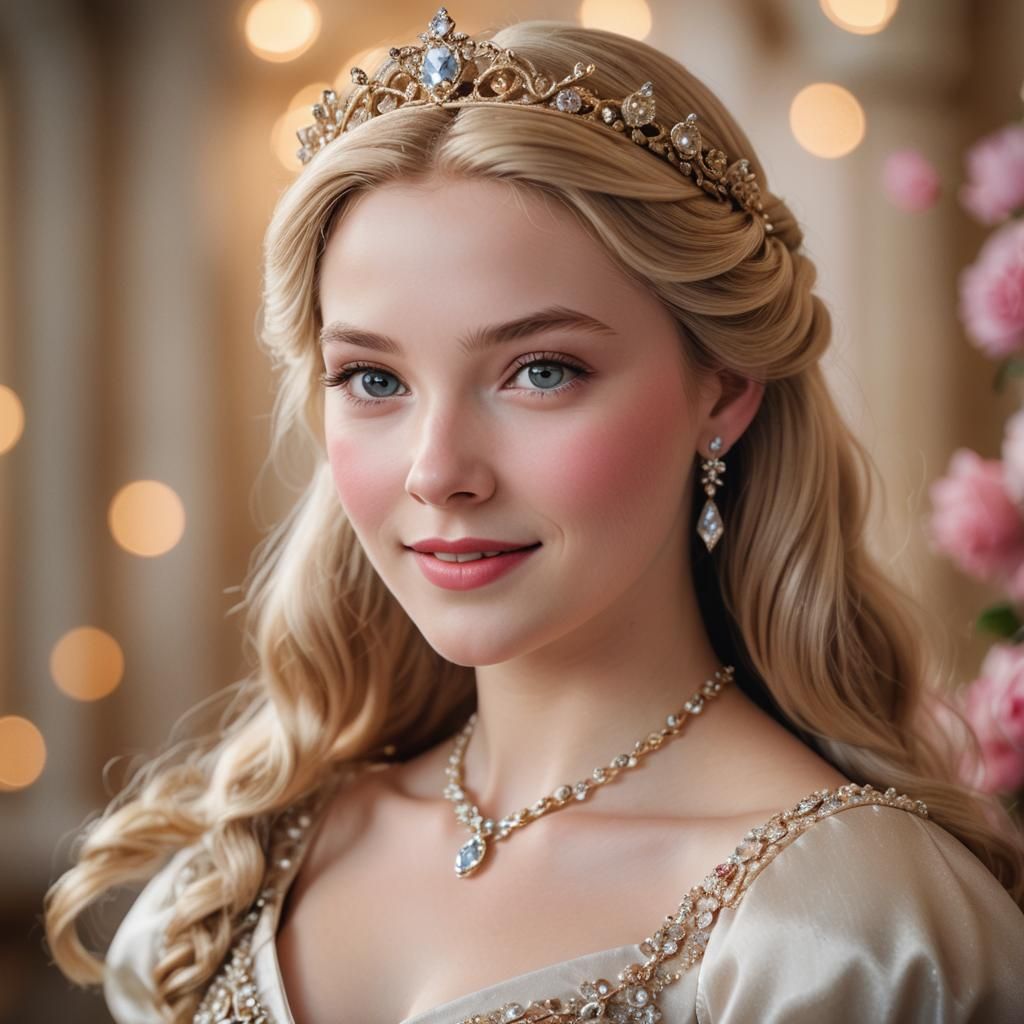 Photorealistic Princess Aurora Portrait in Studio Lighting