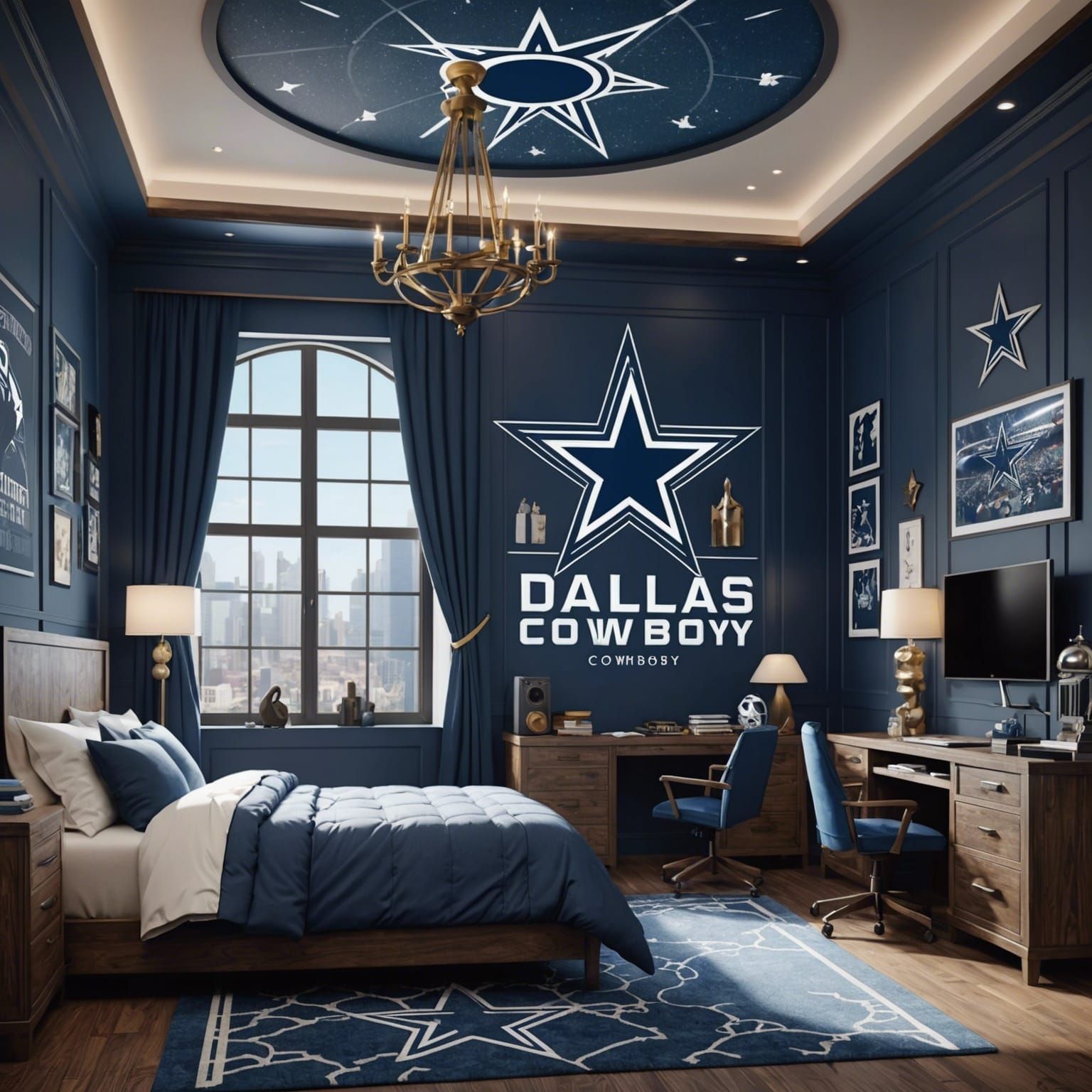 Dallas Cowboys NFL Themed Bedroom: Digital Matte Painting