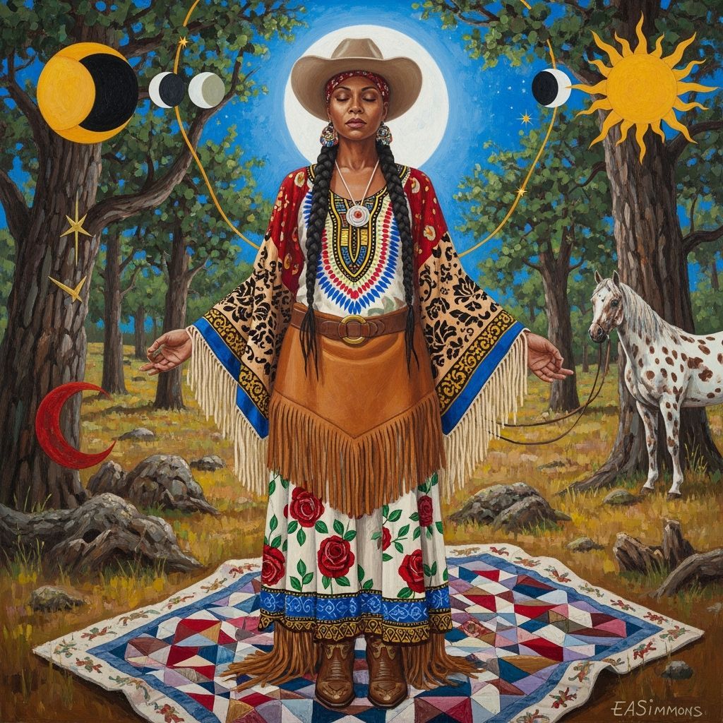 Keetowah Woman Meditating in Impressionist Style