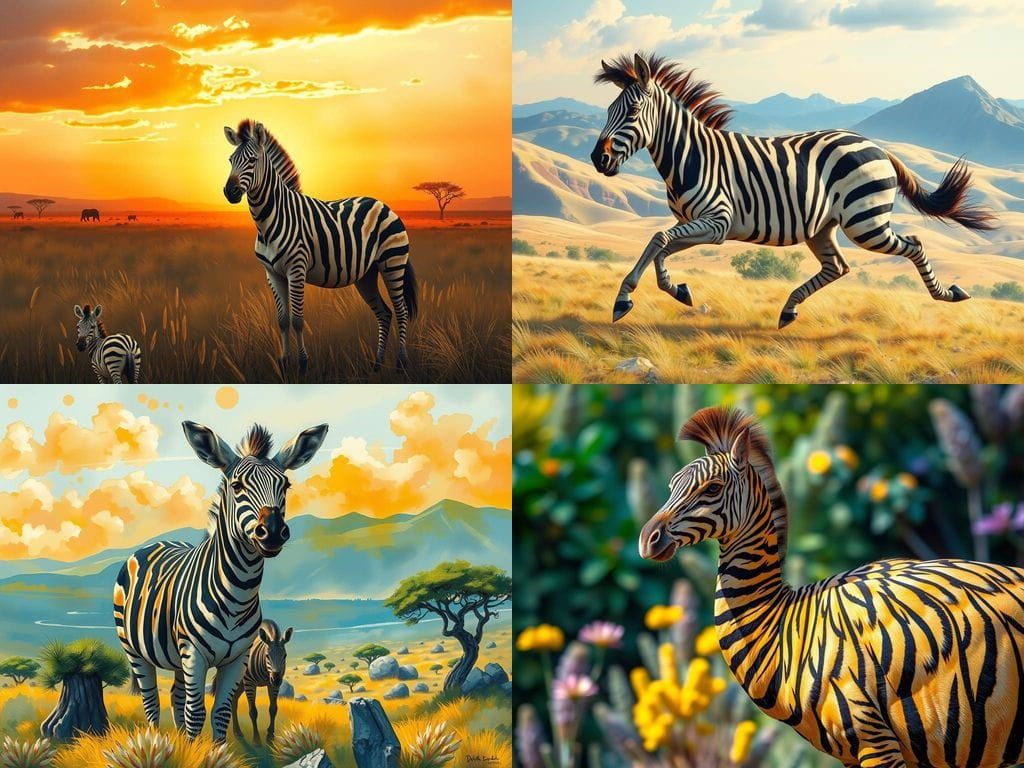 quagga, oil painting