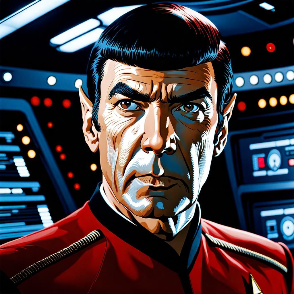 Vulcan Officer Portrait on Starfleet Bridge