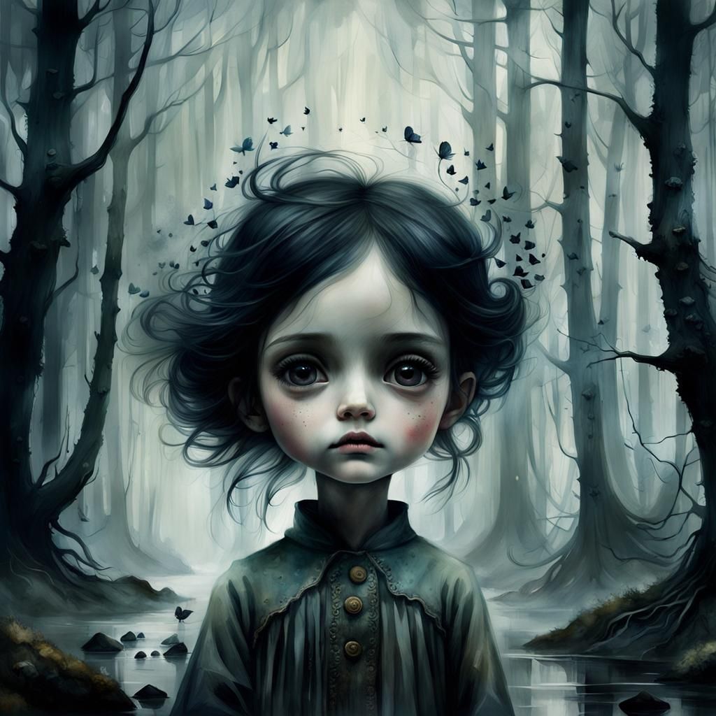 Adorable Eerie Dreamscape in Whimsical Style