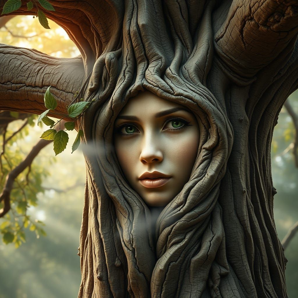 Ethereal Fantasy Portrait in Ancient Oak