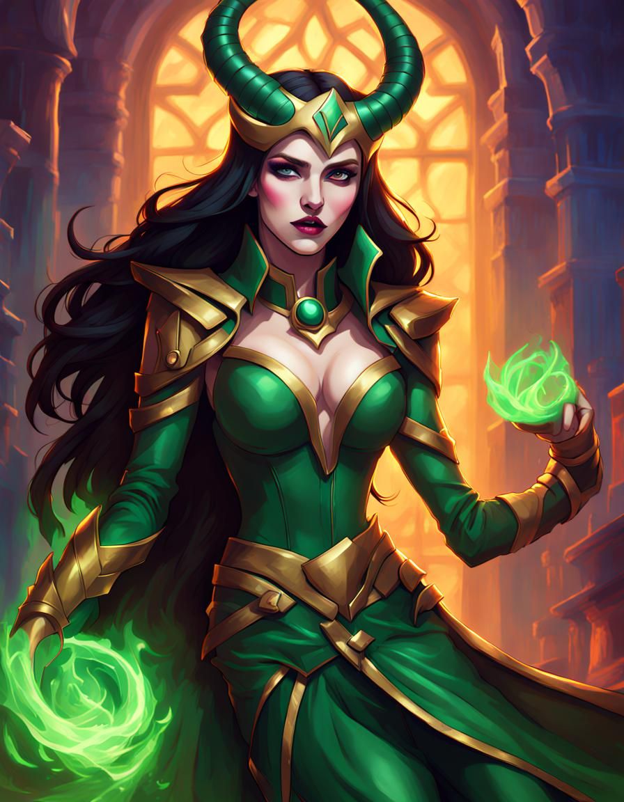 Lady Loki Posing in League of Legends Style
