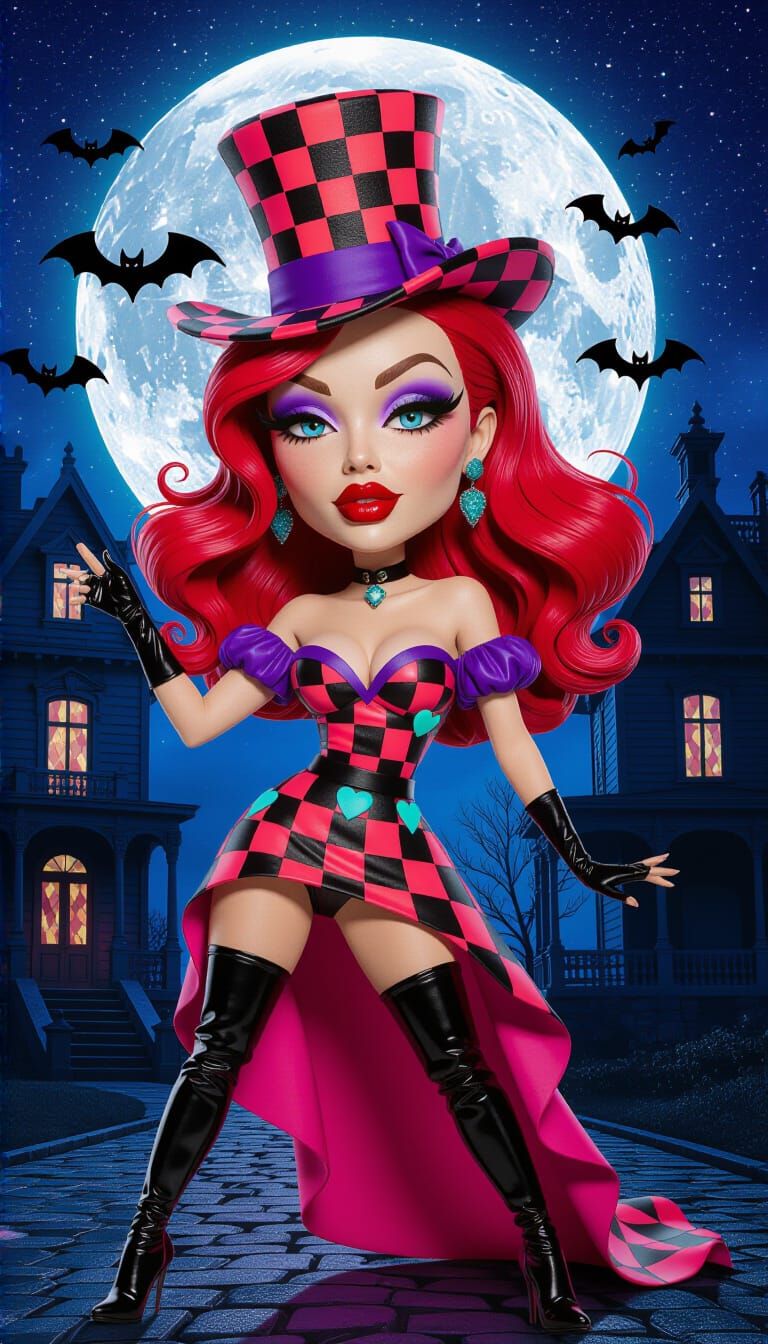 Gothic Beauty in Whimsical Fantasy Style