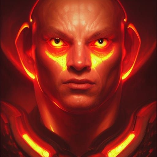 Vulkan Primarch Portrait in Hyperdetailed Concept Art