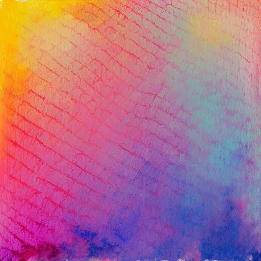 Pink Grid: Gouache Style Maximalist Masterpiece