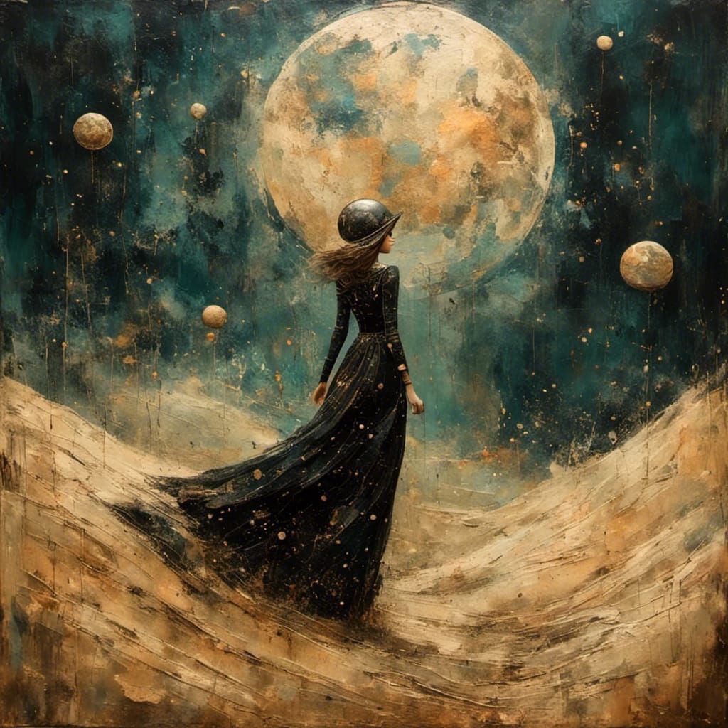 Desert Silhouette: An Oil Painting Masterpiece