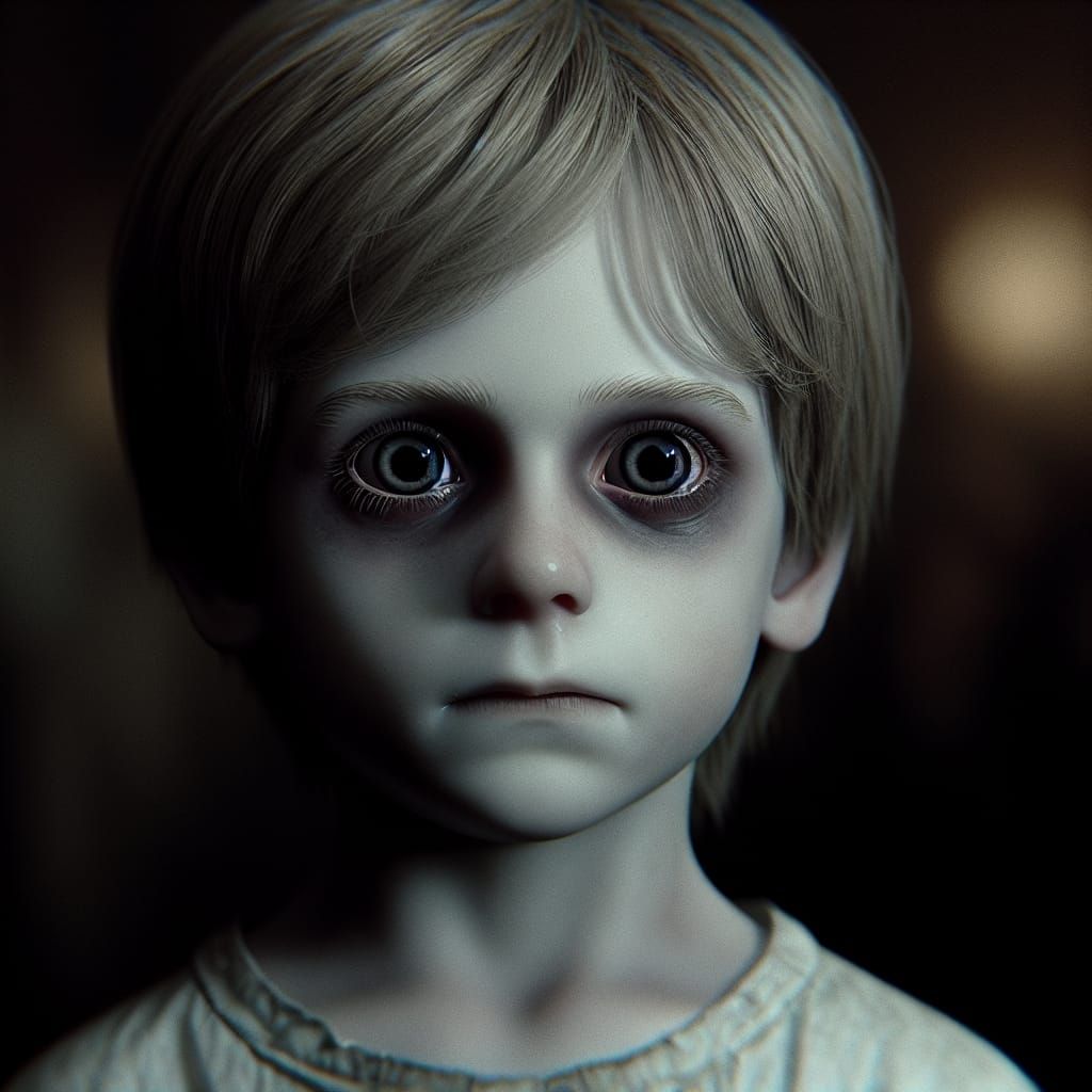 Haunting Portrait of a Child with Blank Expression