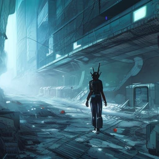 Stress Relief Touch in Dystopian Biopunk Style