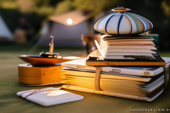 Nomad Tent Camp in Scandinavian Watercolor Painting