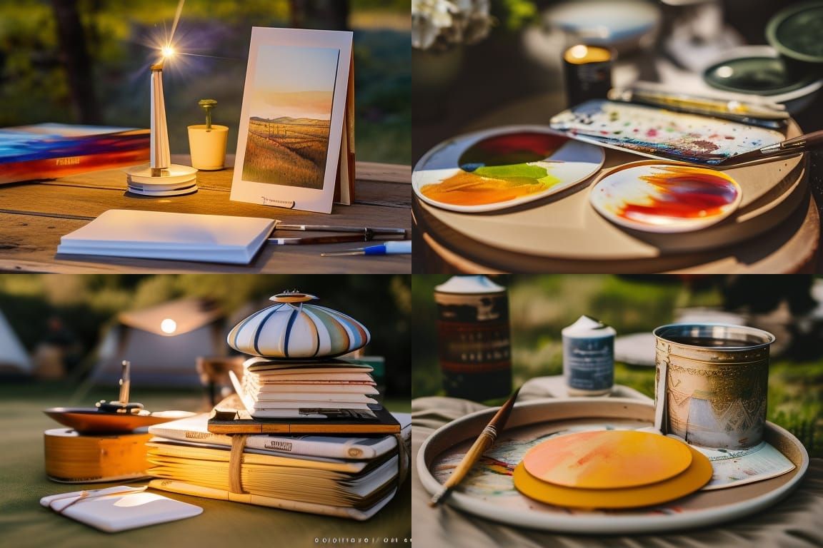 Watercolor Painting of Nomad Camp in Scandinavia